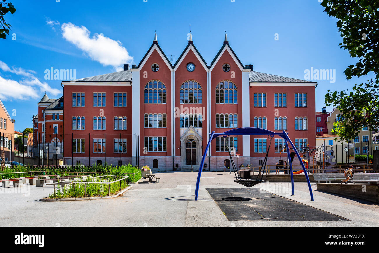 Saint Hans edificio scolastico a Visby, Gotland (Svezia) il 20 Luglio 2019 Foto Stock