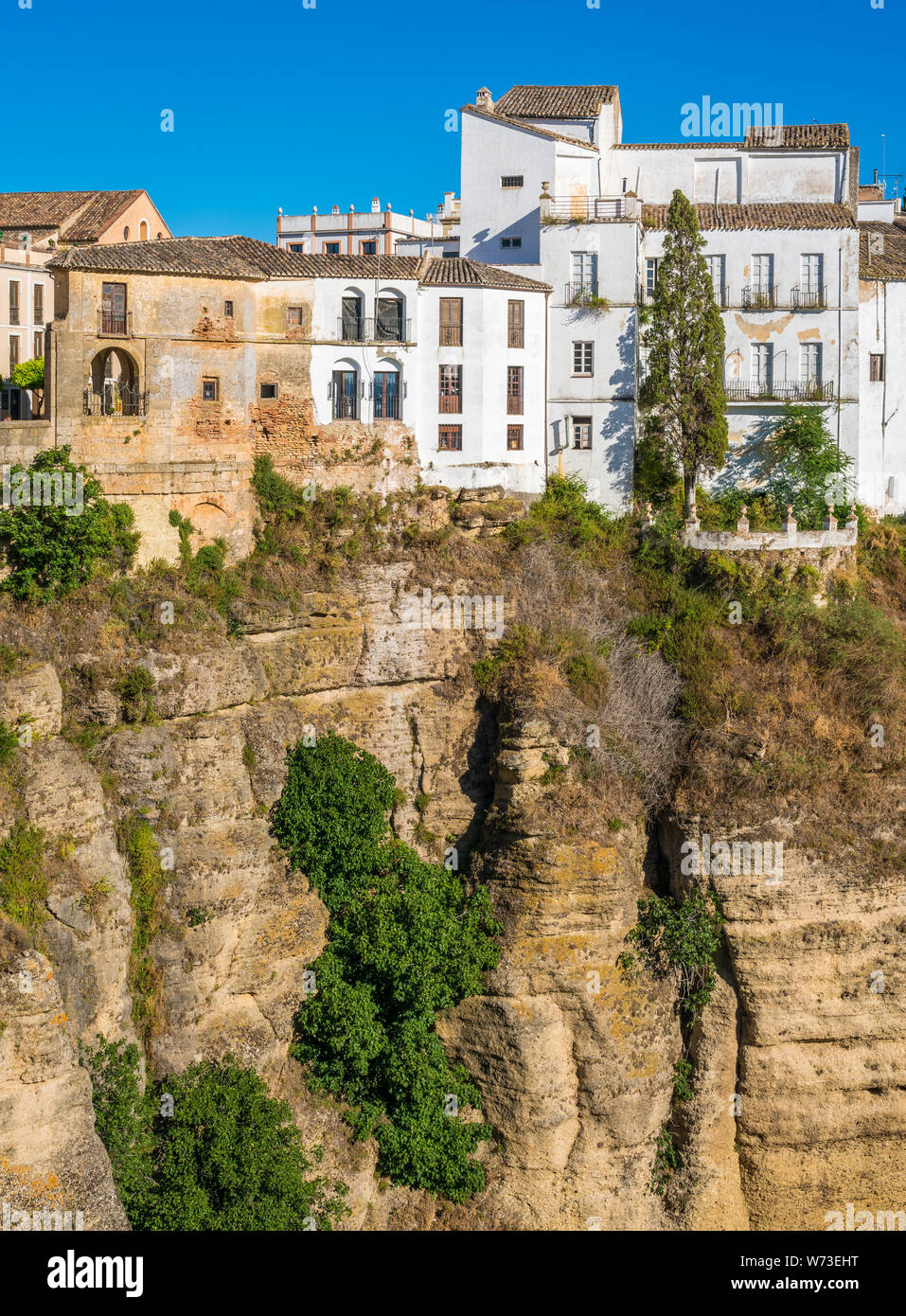 Vista panoramica di Ronda, provincia di Malaga, Andalusia, Spagna. Foto Stock