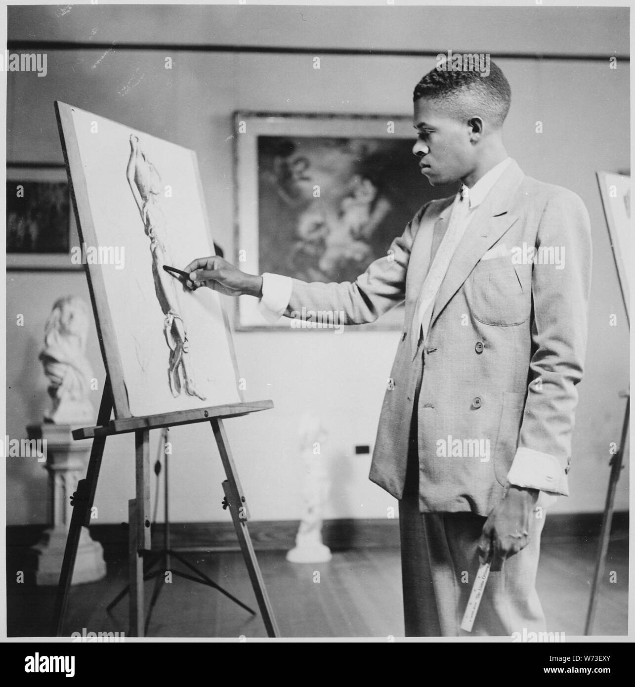 Xavier University, studente al lavoro Foto Stock