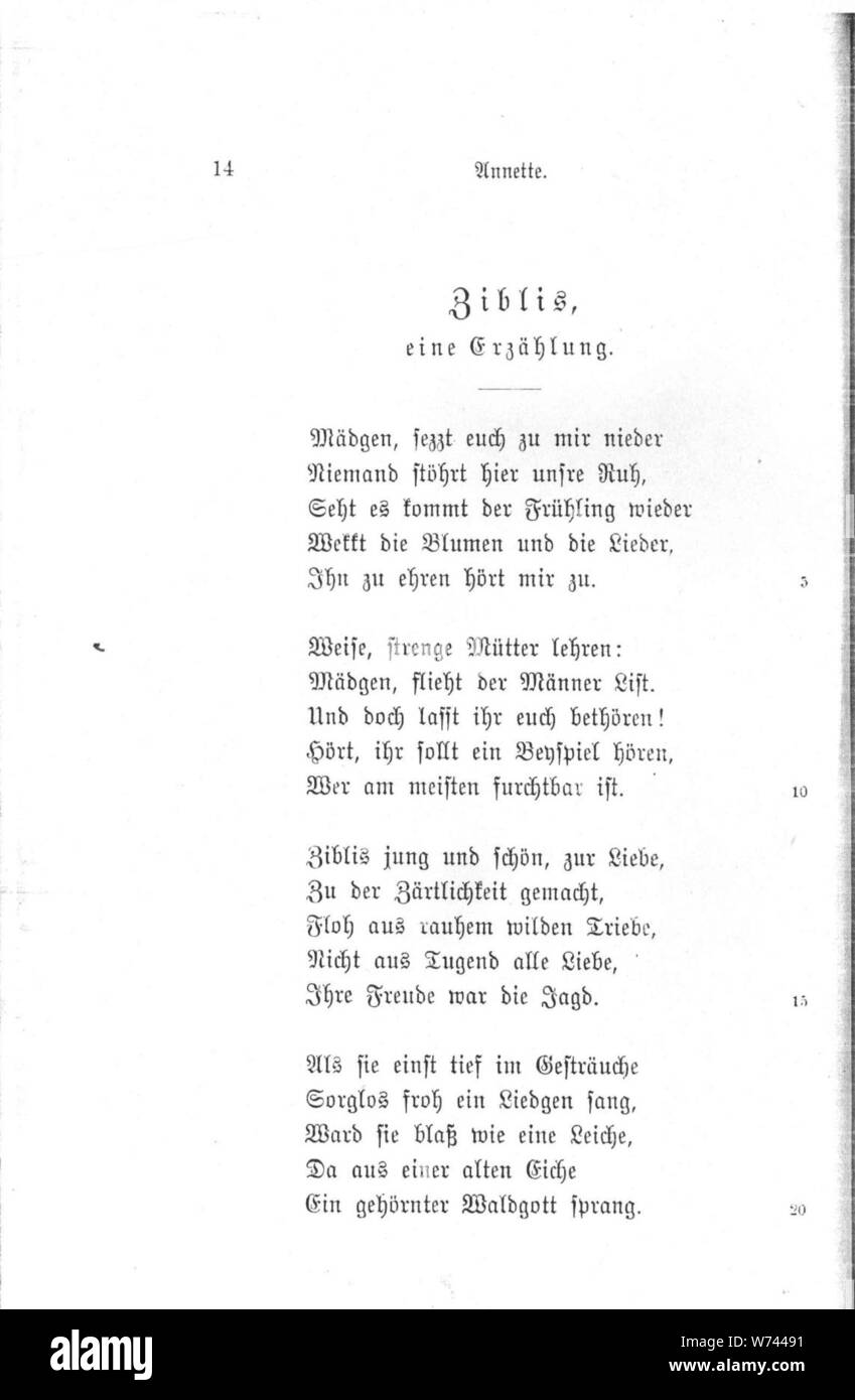 De J W Goethe Annette Druck 014. Foto Stock
