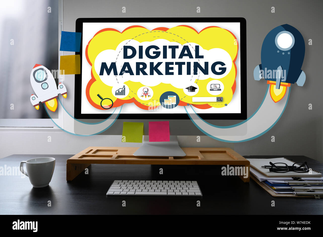 DIGITAL marketing digitale Internet concetto business marketing, marketing digitale il successo Foto Stock
