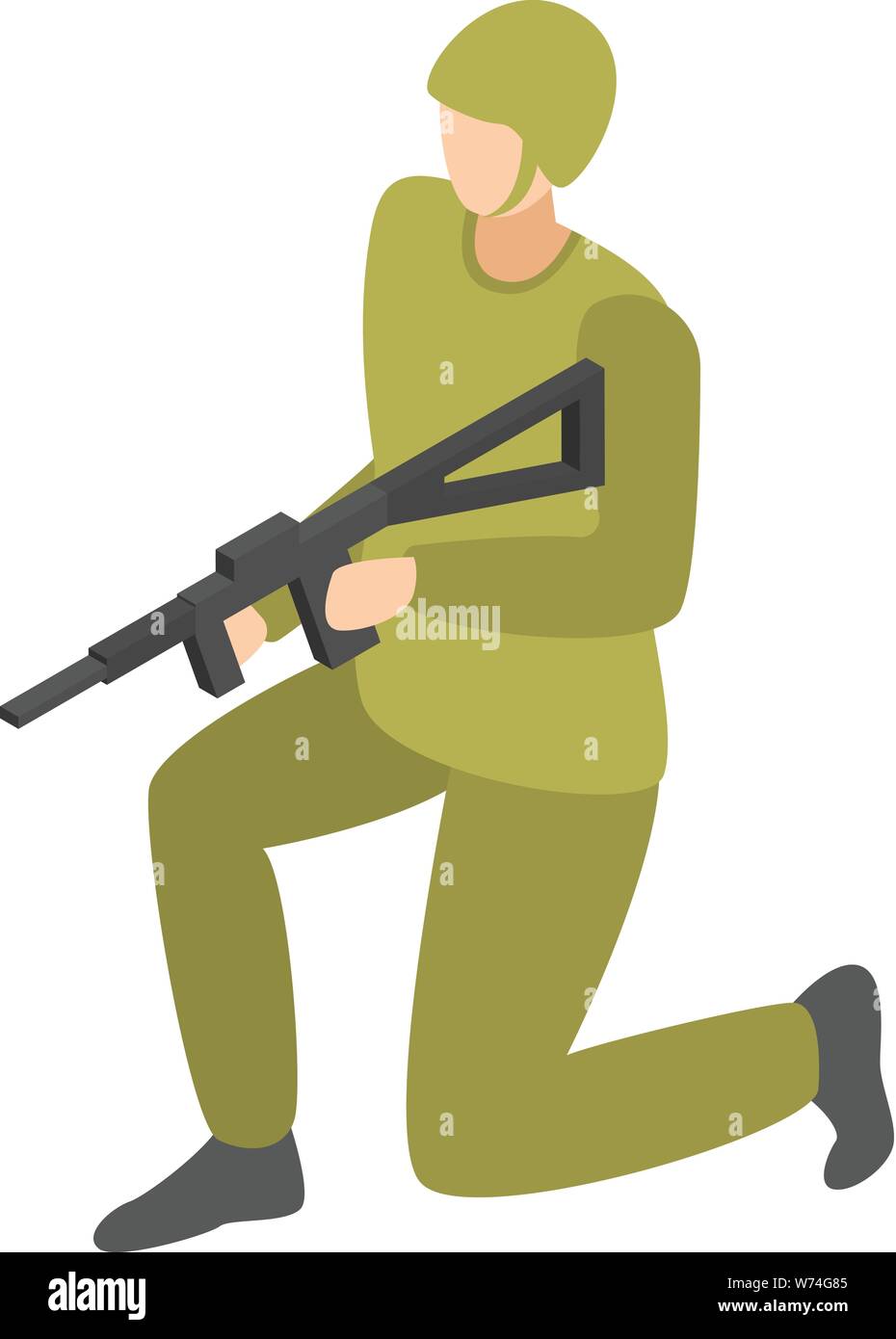 Soldato di fanteria icona, stile isometrico Illustrazione Vettoriale