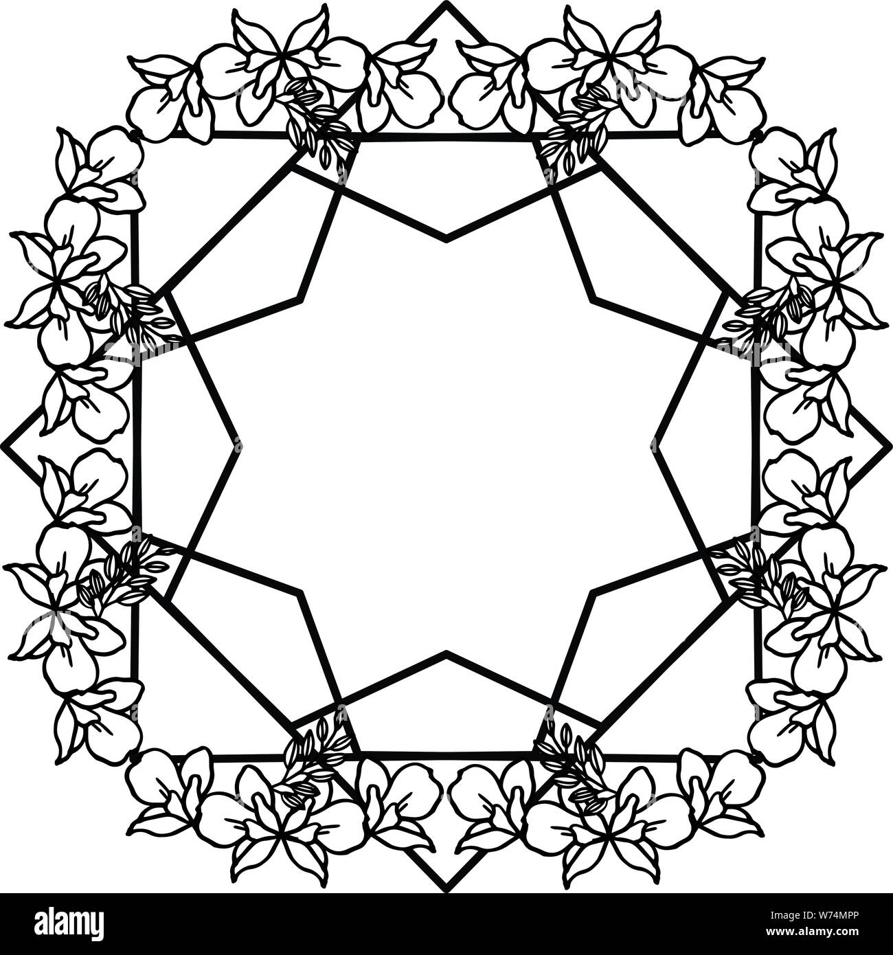 Concetto invito card, con forma bouqet frame molto bello. Illustrazione Vettoriale Illustrazione Vettoriale