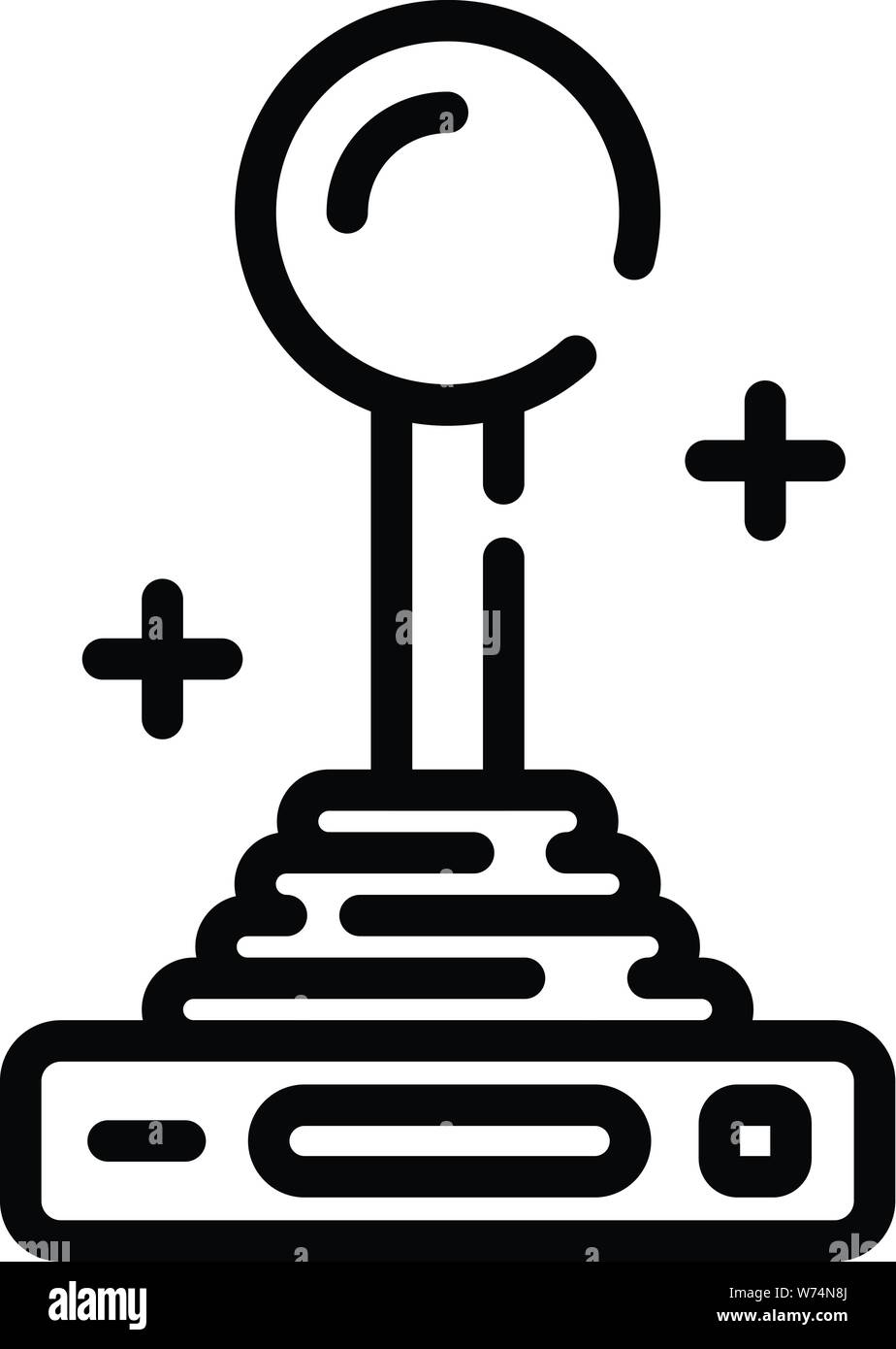 Joystick consolle icona, stile contorno Illustrazione Vettoriale