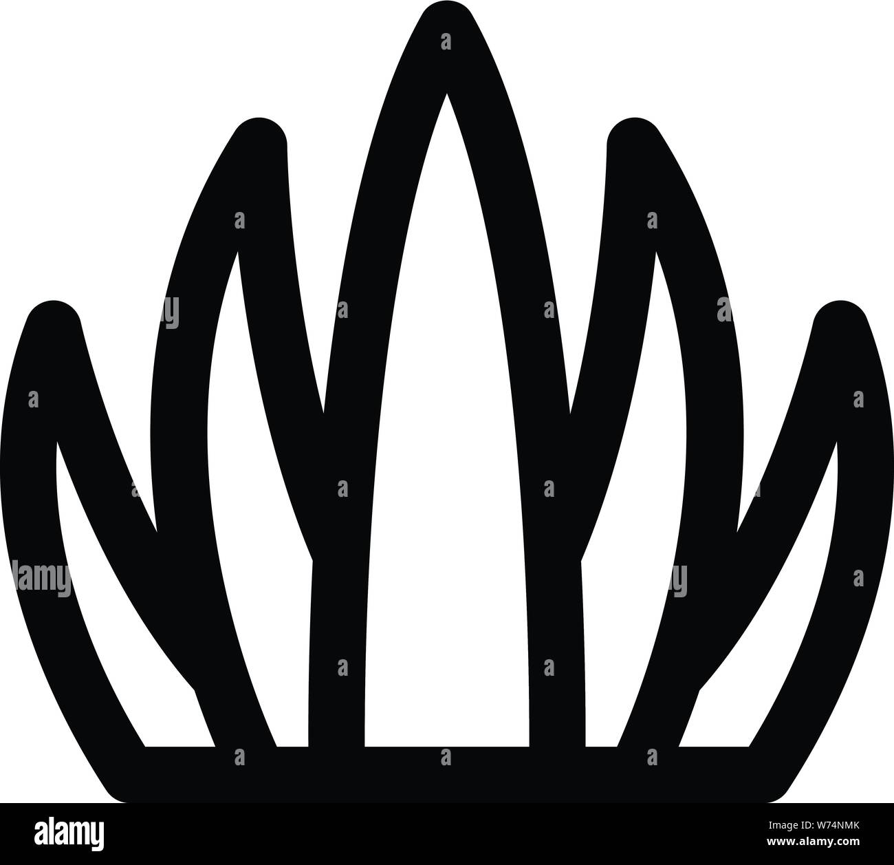 Aloe bush icona, stile contorno Illustrazione Vettoriale