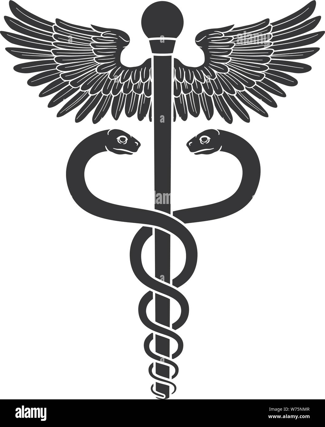 Caduceo Medico simbolo Illustrazione Vettoriale