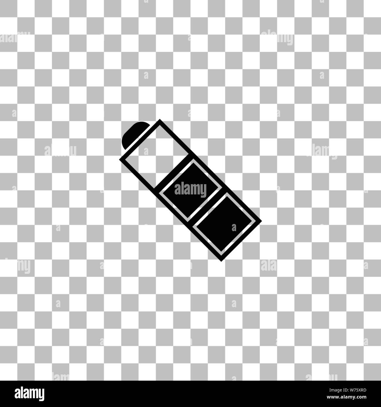 Batteria. Nero icona piatta su uno sfondo trasparente. Pittogramma per il vostro progetto Illustrazione Vettoriale