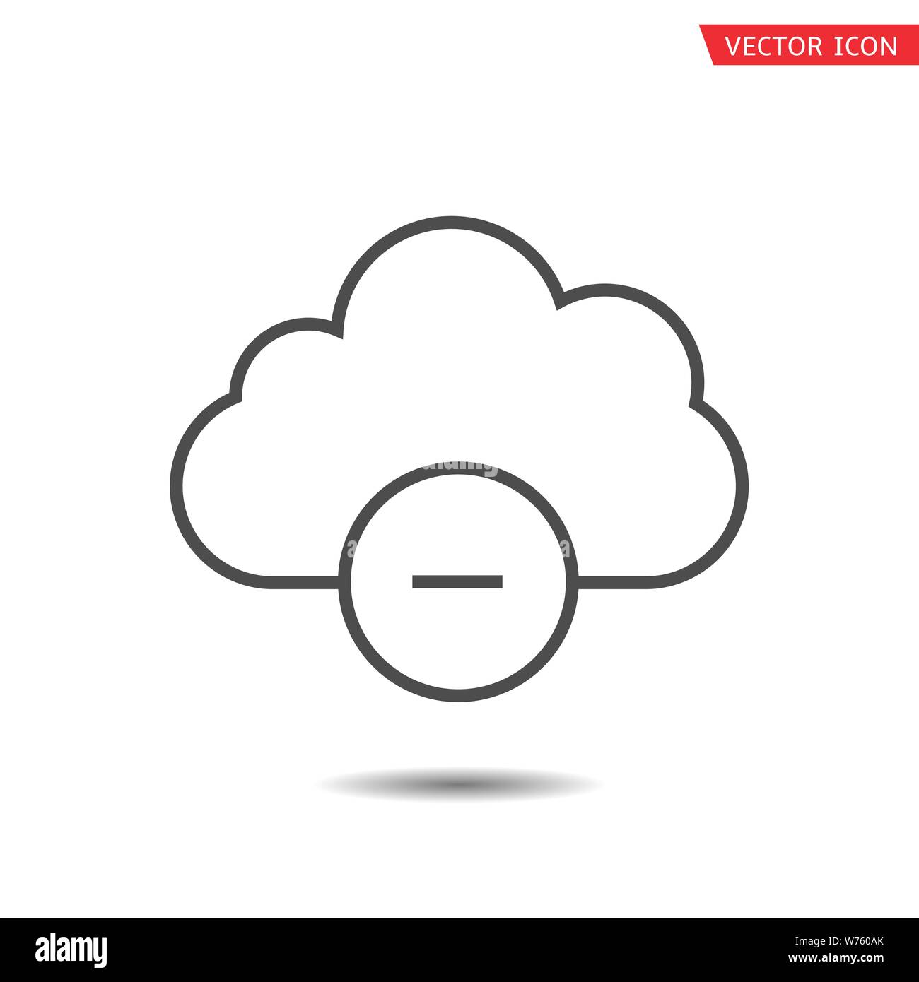 Il Cloud e icona Meno. Gestire i dati concetto di archiviazione Illustrazione Vettoriale