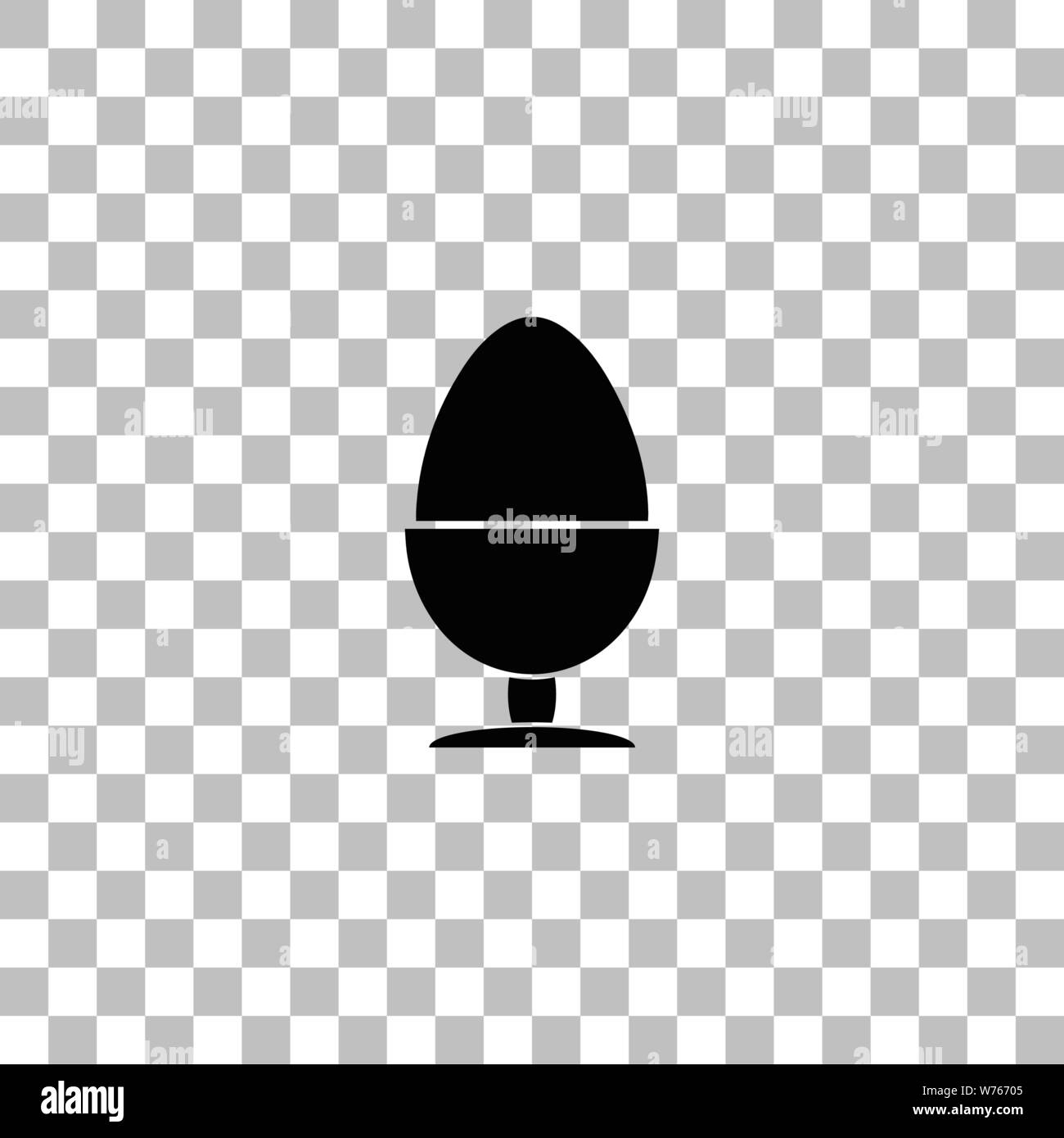 Uovo su cavalletto. Nero icona piatta su uno sfondo trasparente. Pittogramma per il vostro progetto Illustrazione Vettoriale