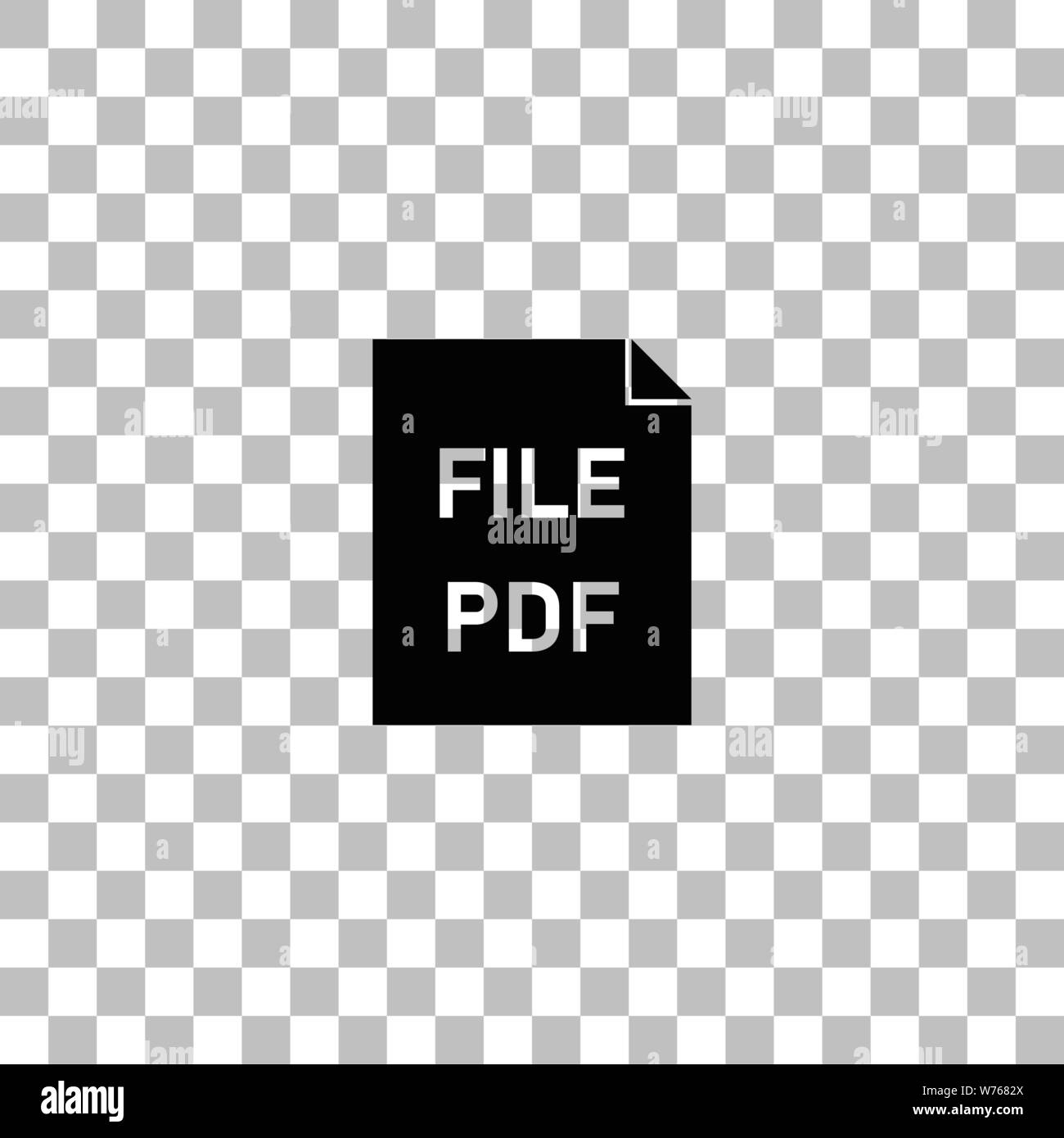 PDF. Nero icona piatta su uno sfondo trasparente. Pittogramma per il vostro progetto Illustrazione Vettoriale