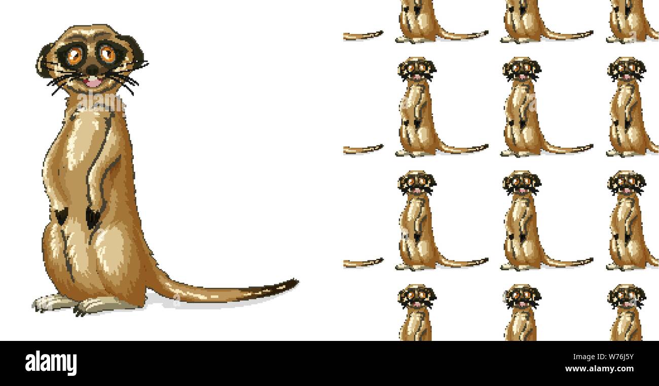 Senza saldatura e isolato modello animale cartoon illustrazione Illustrazione Vettoriale