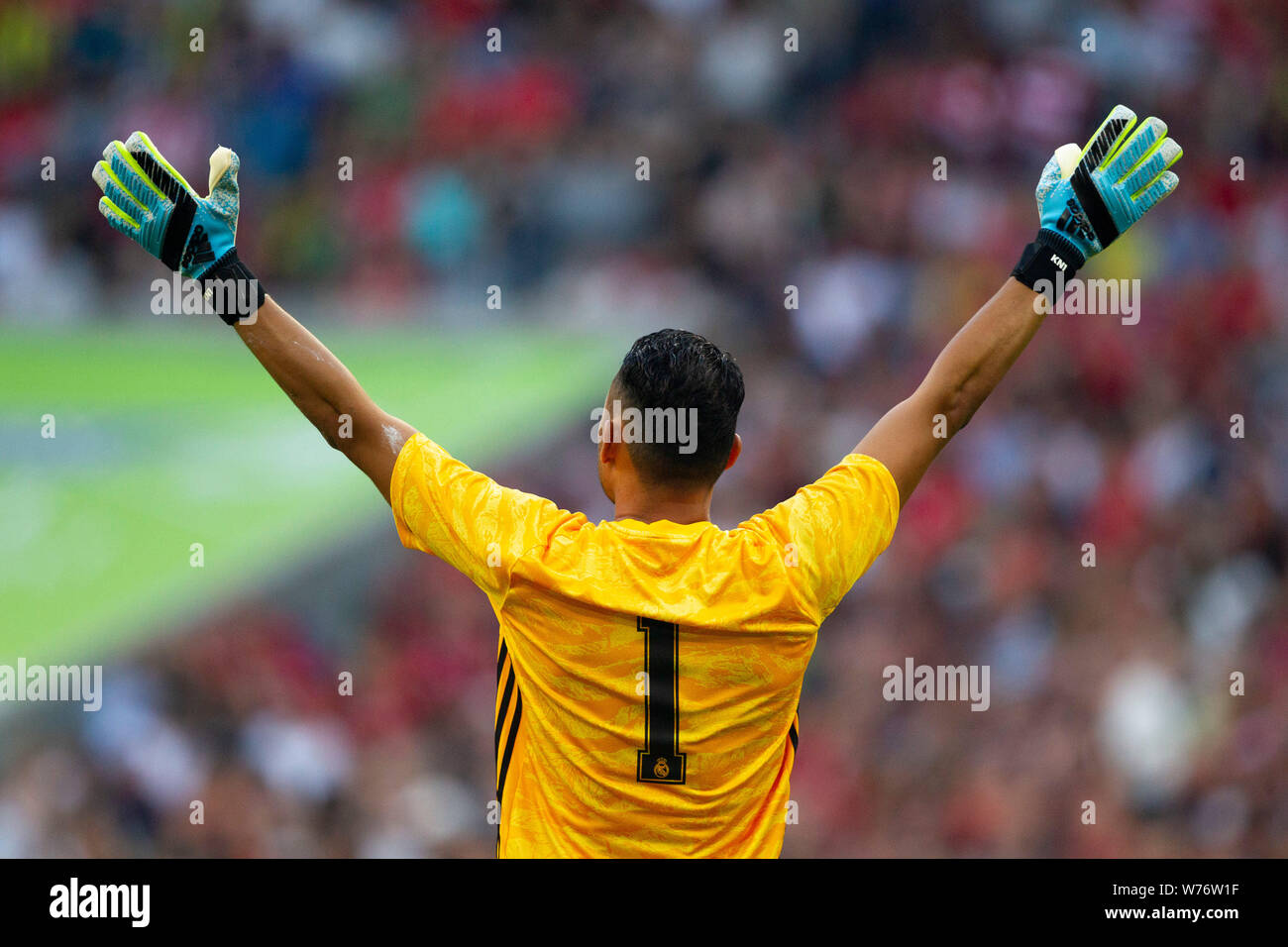 Il portiere Keylor NAVAS (# 1, reali). Soccer, Real Madrid (reale) - Tottenham Hotspur (TOT), Audi Cup 2019, semifinali, su 30/07/2019 in Muenchen / ALLIANZARENA / Germania. € | Utilizzo di tutto il mondo Foto Stock