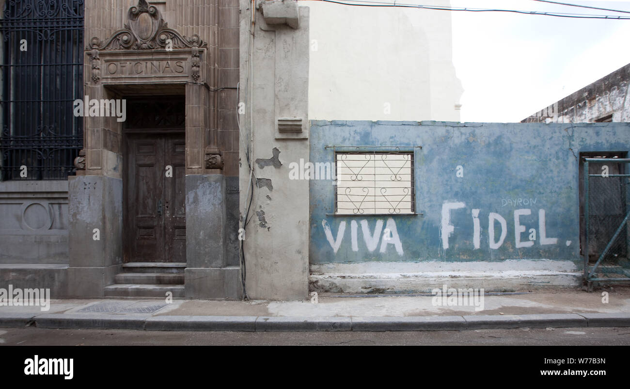 Un murale per Fidel nella Vecchia Havana, Cuba descrizione fisica: 1 Foto : Digital, file TIFF a colori. Note: titolo, data oggetto note e parole chiave fornite dal fotografo.; fa parte del Carol M. Highsmith Archivio.; Foto Stock