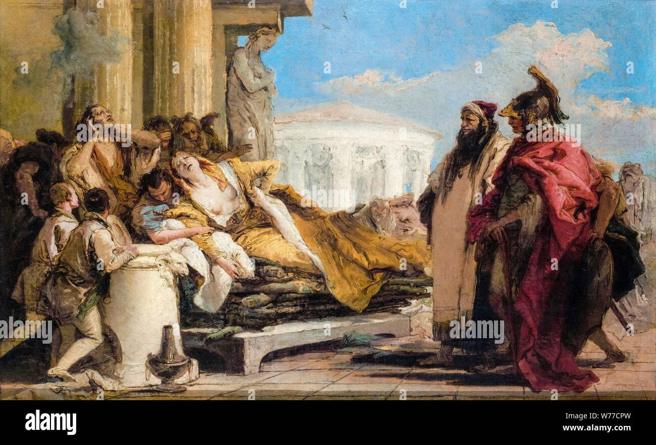 Giovanni Battista Tiepolo, la morte di Didone, pittura, 1757-1770 Foto Stock