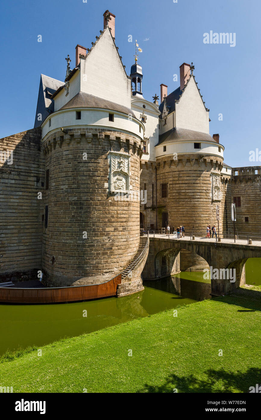 Castello dei Duchi di Bretagna (Château des Ducs de Bretagne) a Nantes, Francia Foto Stock