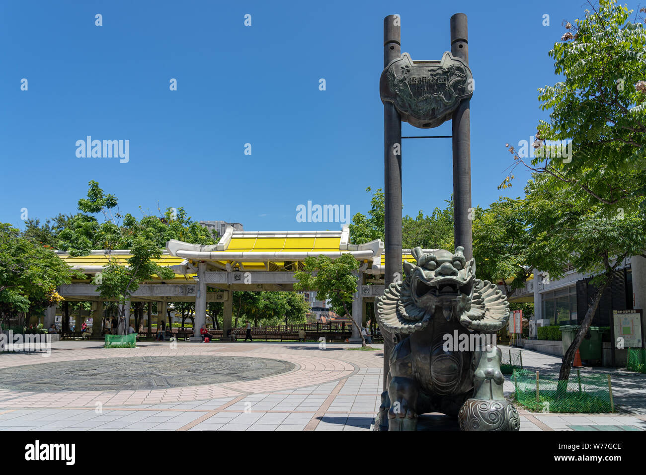 Bangka Park (anche Mangka Park, Mengjia Park e Parco Mengxia), un parco nel quartiere Wanhua, vicino al famoso Tempio Lungshan in Taipei, Taiwan. Foto Stock