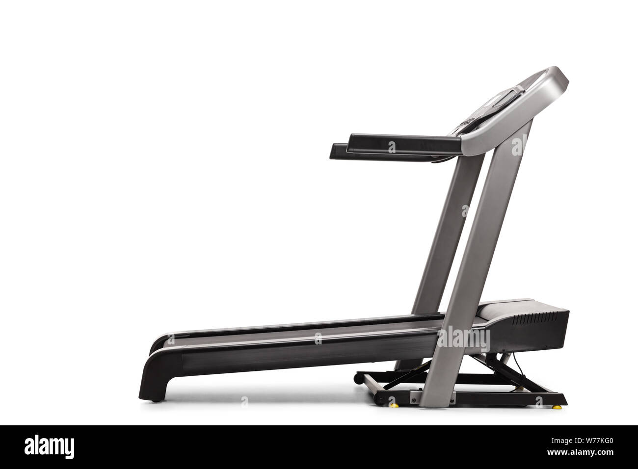 Studio shot professionali di un tapis roulant con inclinazione isolati su sfondo bianco Foto Stock