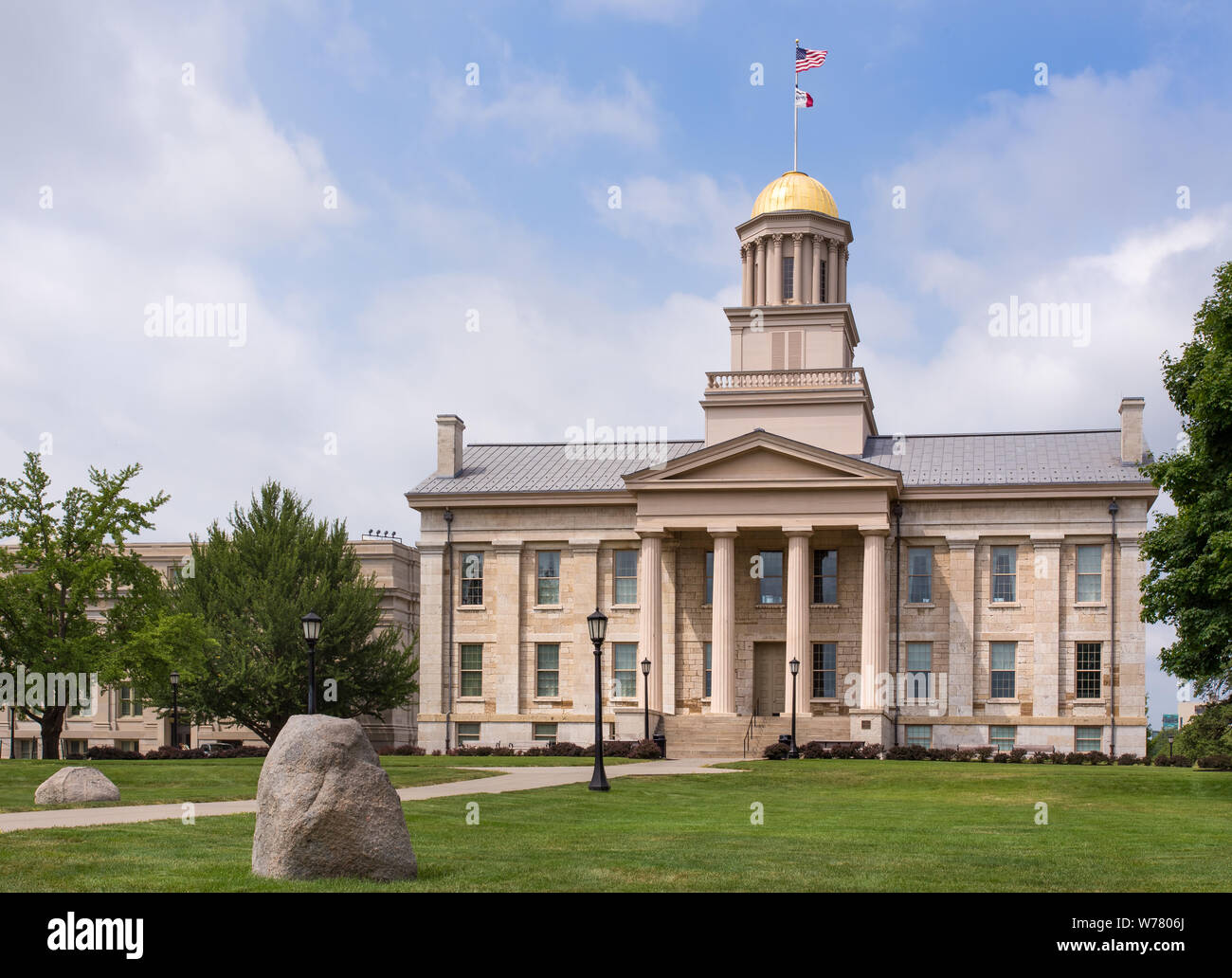 IOWA CITY, IA/STATI UNITI D'America - 7 agosto 2015: Iowa Old Capitol Building presso la University of Iowa. L'Iowa Old Capitol Building è l'originale Iowa capi di stato Foto Stock