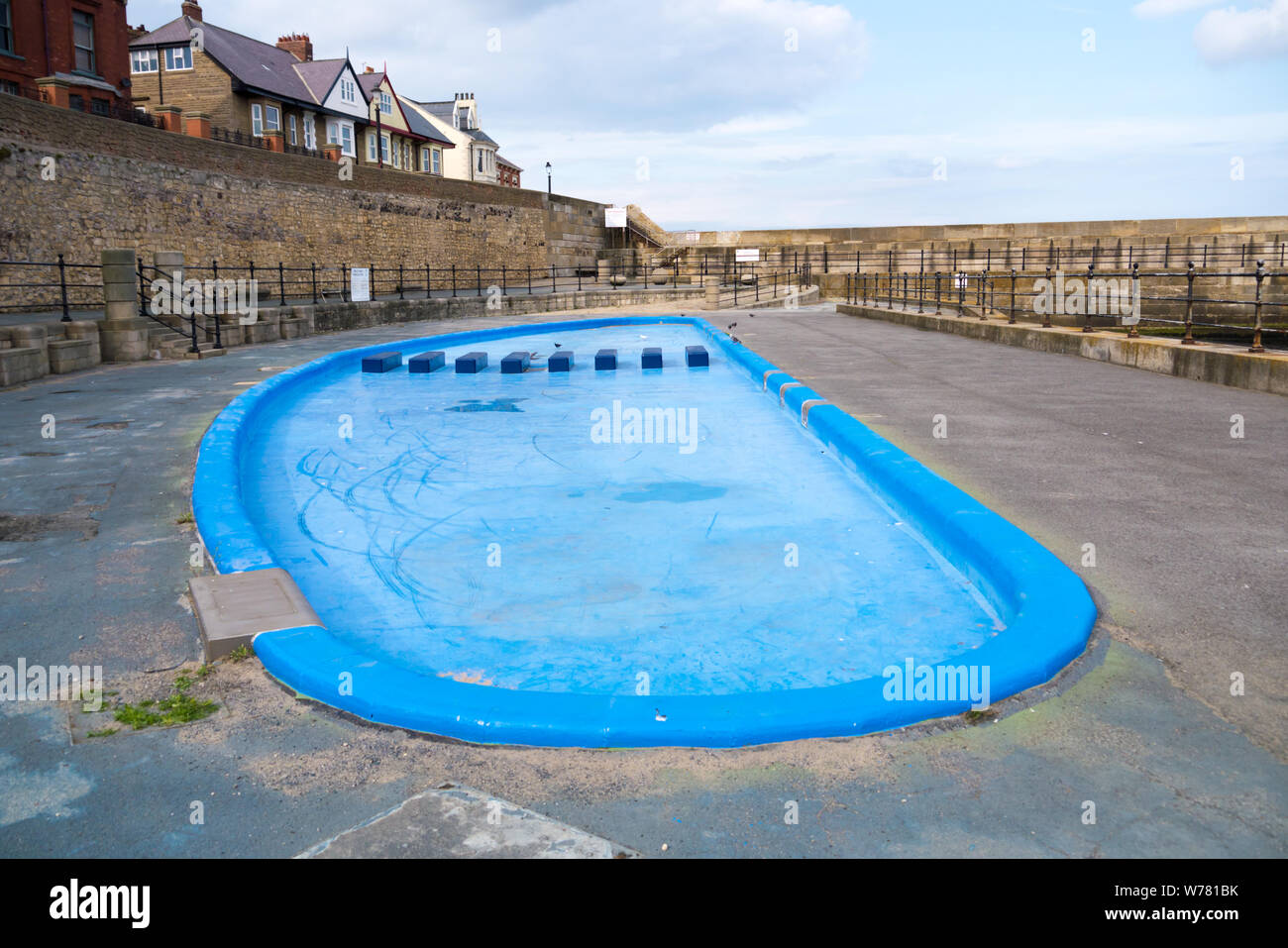 La piscina a Hartlepool Headland sabbie di blocco Foto Stock