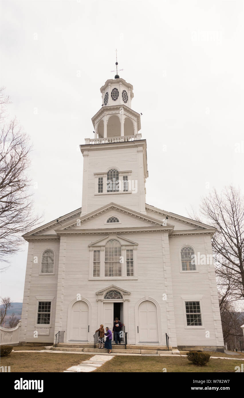 Vecchia Prima Chiesa a Bennington VT Foto Stock