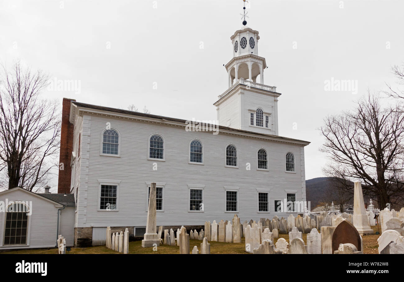 Vecchia Prima Chiesa a Bennington VT Foto Stock