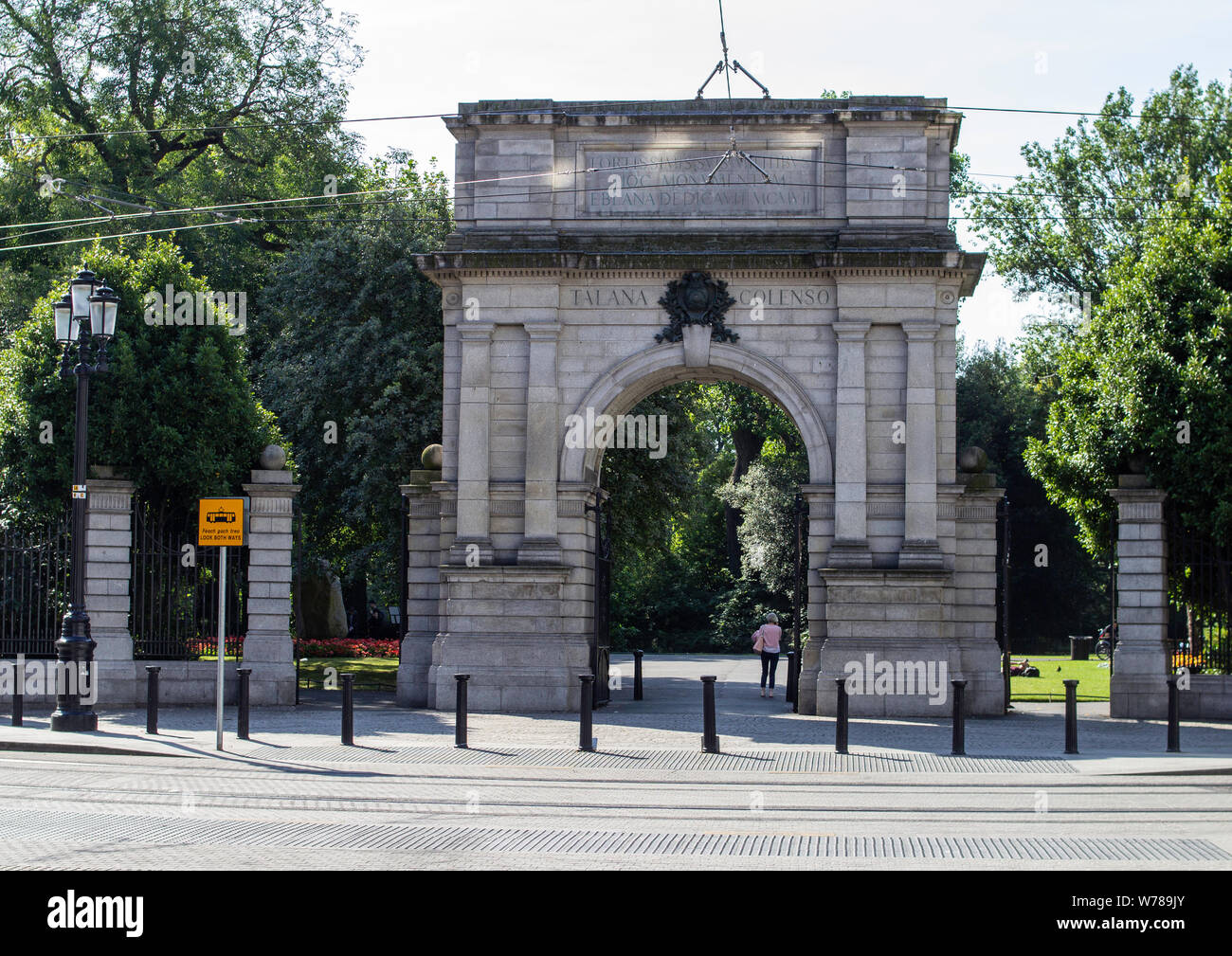 Fusiliers Arch a Grafton Street ingresso St Stephens Green.. Eretto un monumento a coloro che hanno combattuto nella guerra boera. Foto Stock