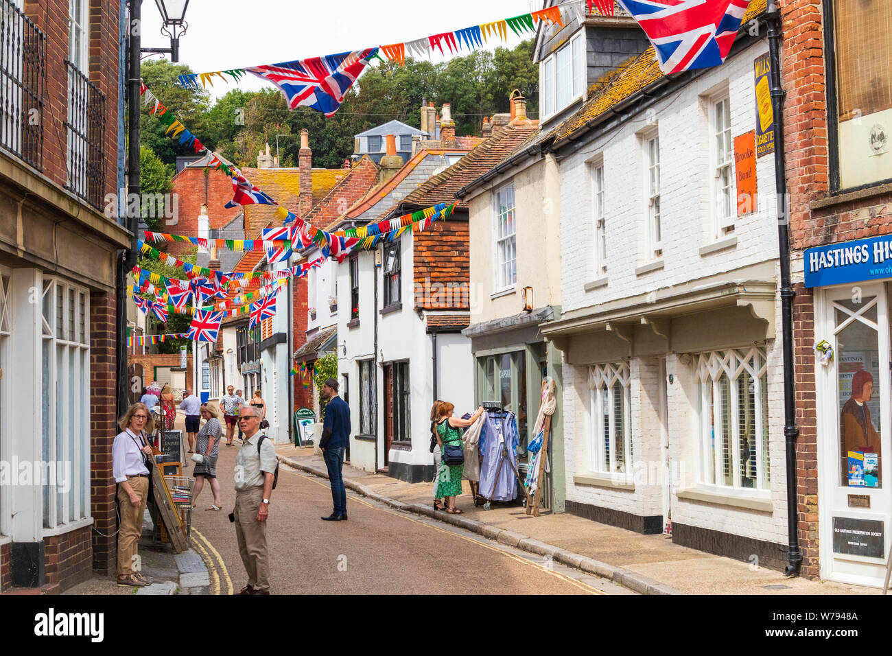 Hastings old town, east sussex, Regno Unito Foto Stock
