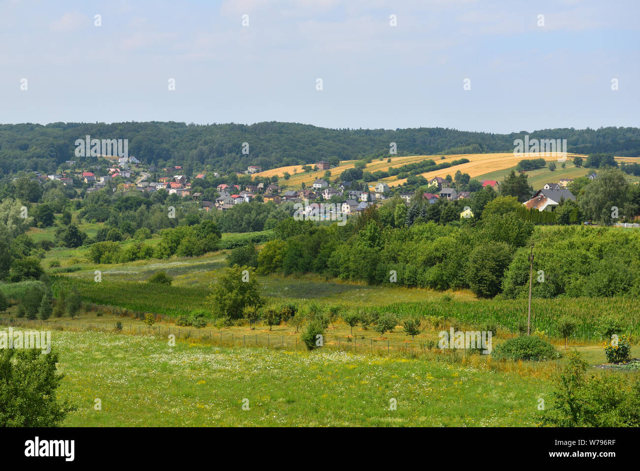 Vista di Pszow - una città nel sud della Polonia, nella provincia di Slesia. Europa Foto Stock