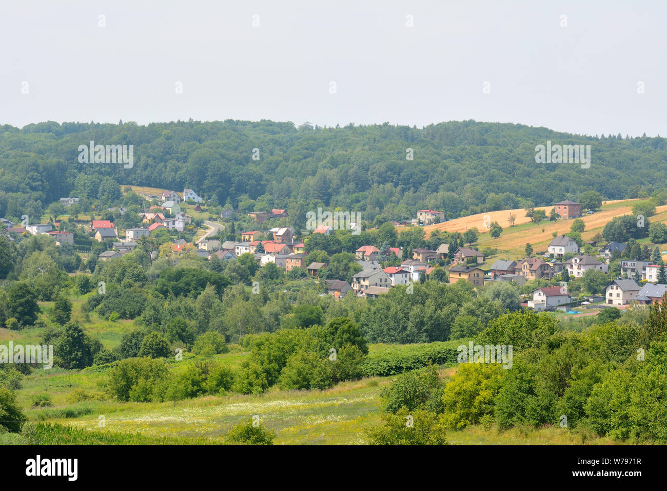 Vista di Pszow - una città nel sud della Polonia, nella provincia di Slesia. Europa Foto Stock