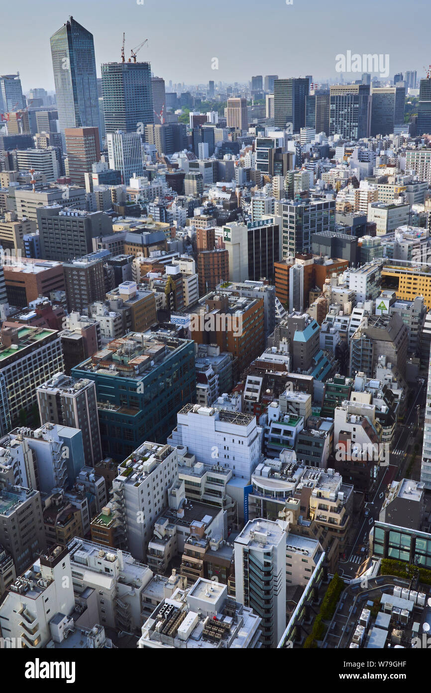 Tokyo skyline della città e carichi di grattacieli come si vede dal WTC. Foto Stock