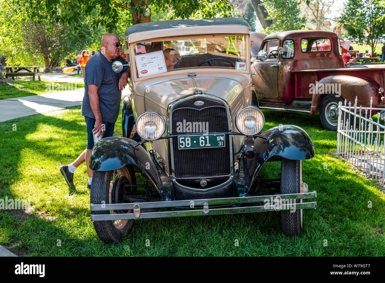 1931 Ford modello A; Angelo di Shavano Car Show, allevatore per Chaffee County Search & Rescue Sud, Salida, Colorado, STATI UNITI D'AMERICA Foto Stock
