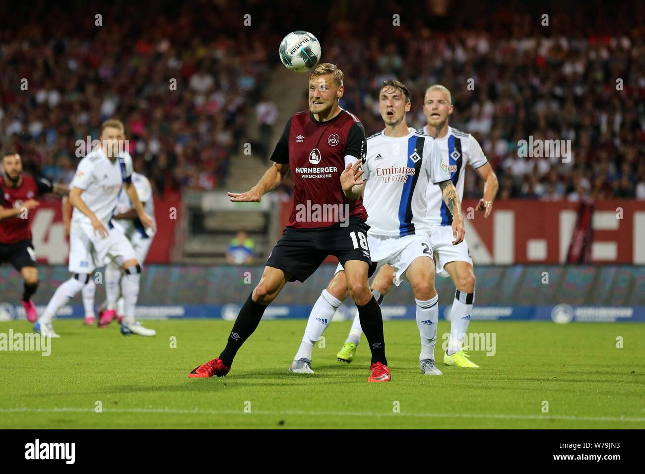 Firo: 05.08.2019, Fuvuball, 2.Bundesliga, stagione 2019/20, 1.FC Nvºrnberg - HSV Amburgo Amburgo Amburgo, | Utilizzo di tutto il mondo Foto Stock