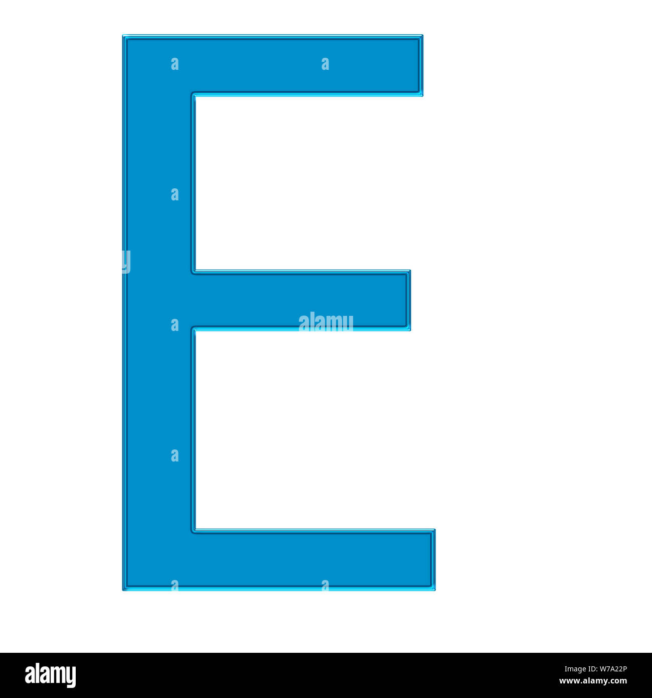 Alphabet Electic luce bianca al neon su una parete blu. Neon bianco luce su una parete blu Foto Stock