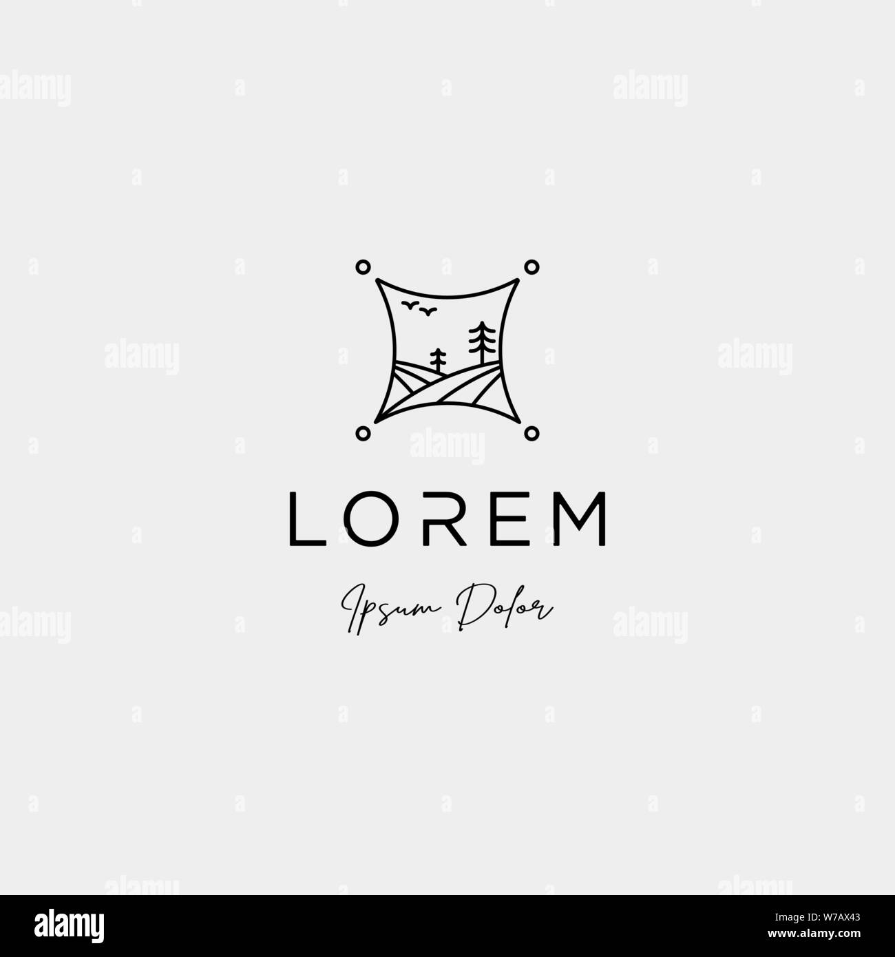 Paesaggio gratis Logo design per paesaggistica company Illustrazione Vettoriale