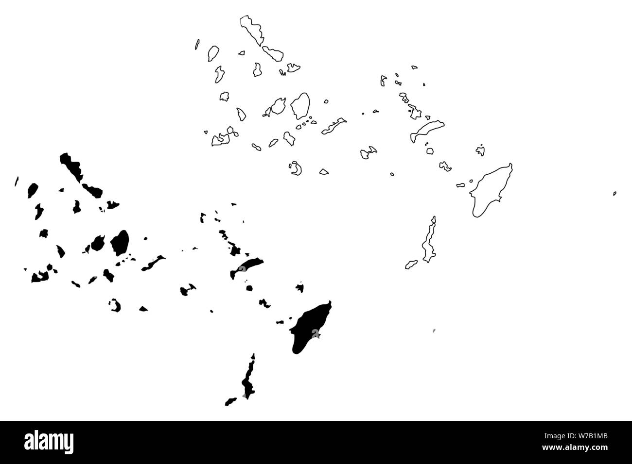 Egeo meridionale Regione (Grecia, Repubblica Ellenica, Hellas) mappa illustrazione vettoriale, scribble sketch Sud Egeo mappa Illustrazione Vettoriale