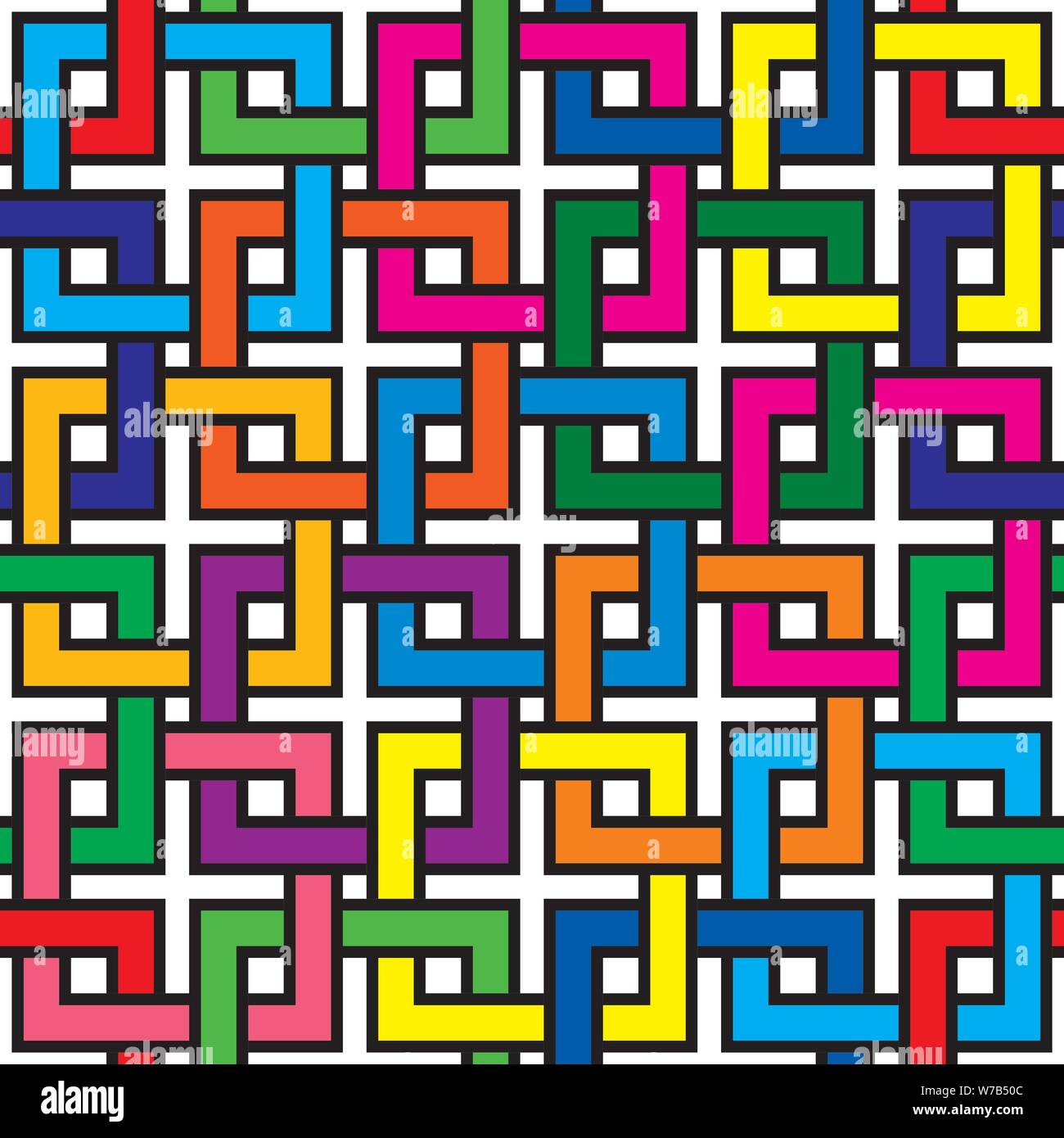 Colorate piazze interlacciato Pattern senza giunture Illustrazione Vettoriale