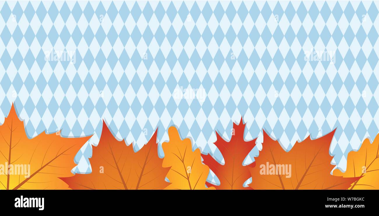 Foglie di autunno in Baviera bandiera texture di sfondo illustrazione vettoriale EPS10 Illustrazione Vettoriale