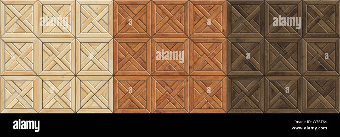 Impostare la risoluzione di alta seamless textures di parquet. Mosaico pattern di legno Foto Stock