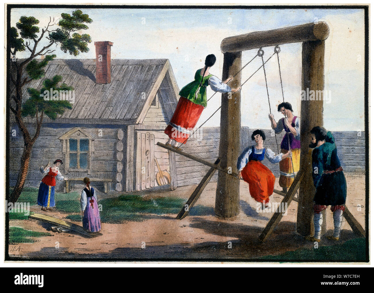 "Paese divertimenti', 1825. Artista: Pyotr Alexandrov Foto Stock