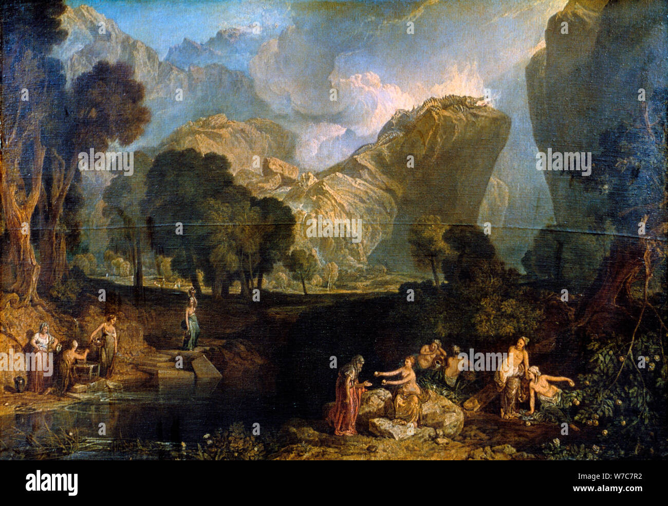 "La dea della Discordia scegliendo Apple di contesa nel Giardino delle Esperidi", 1806. Artista: JMW Turner Foto Stock