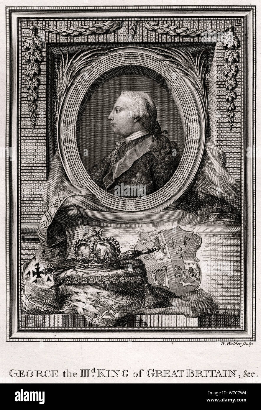 'George III, re di Gran Bretagna", 1777. Artista: W Walker Foto Stock