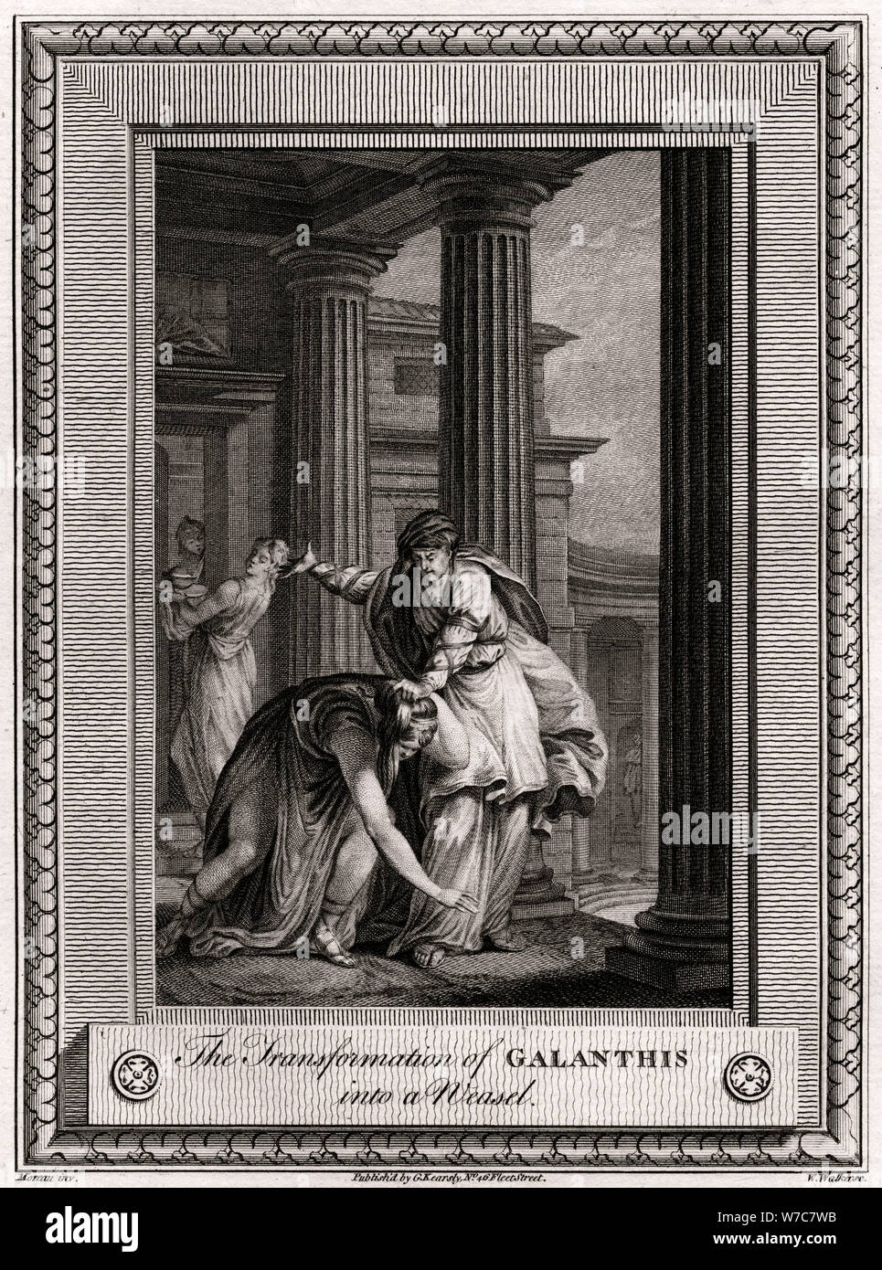 "La trasformazione di Galanthis in una donnola', 1777. Artista: W Walker Foto Stock