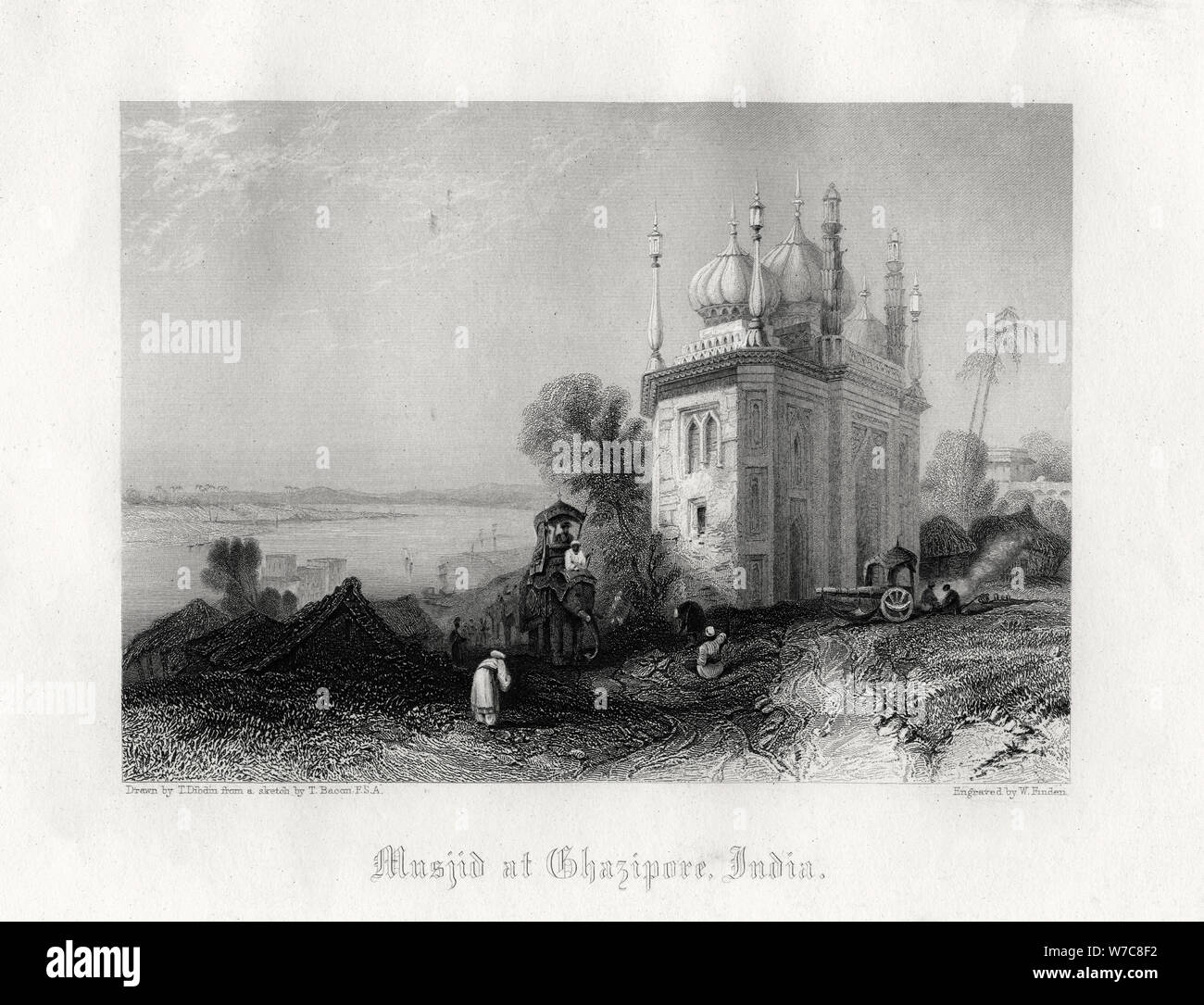 'Musjid a Chazipore, India' del XIX secolo. Artista: William Finden Foto Stock