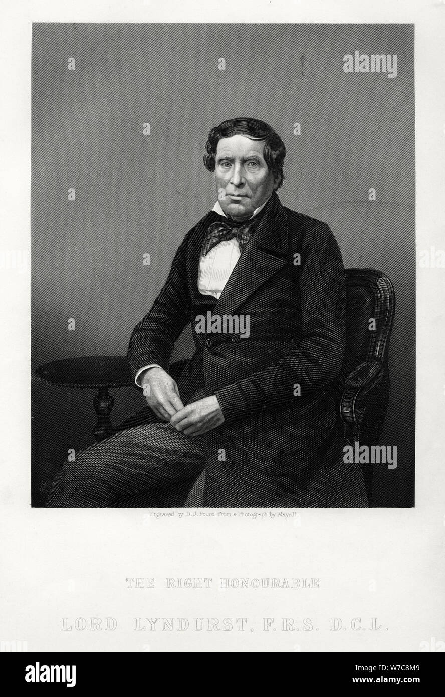 L'onorevole John Singleton Copley, Lord Cancelliere e uomo politico, c1880. Artista: DJ Pound Foto Stock