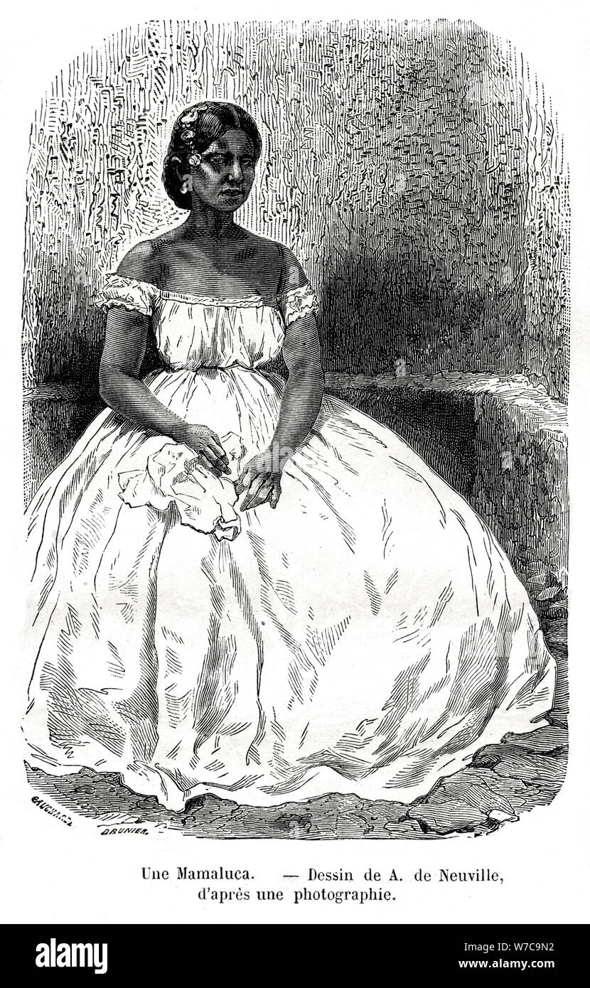 Une Mamaluca, Brasile, XIX secolo.Artista: Un de Neuville Foto Stock