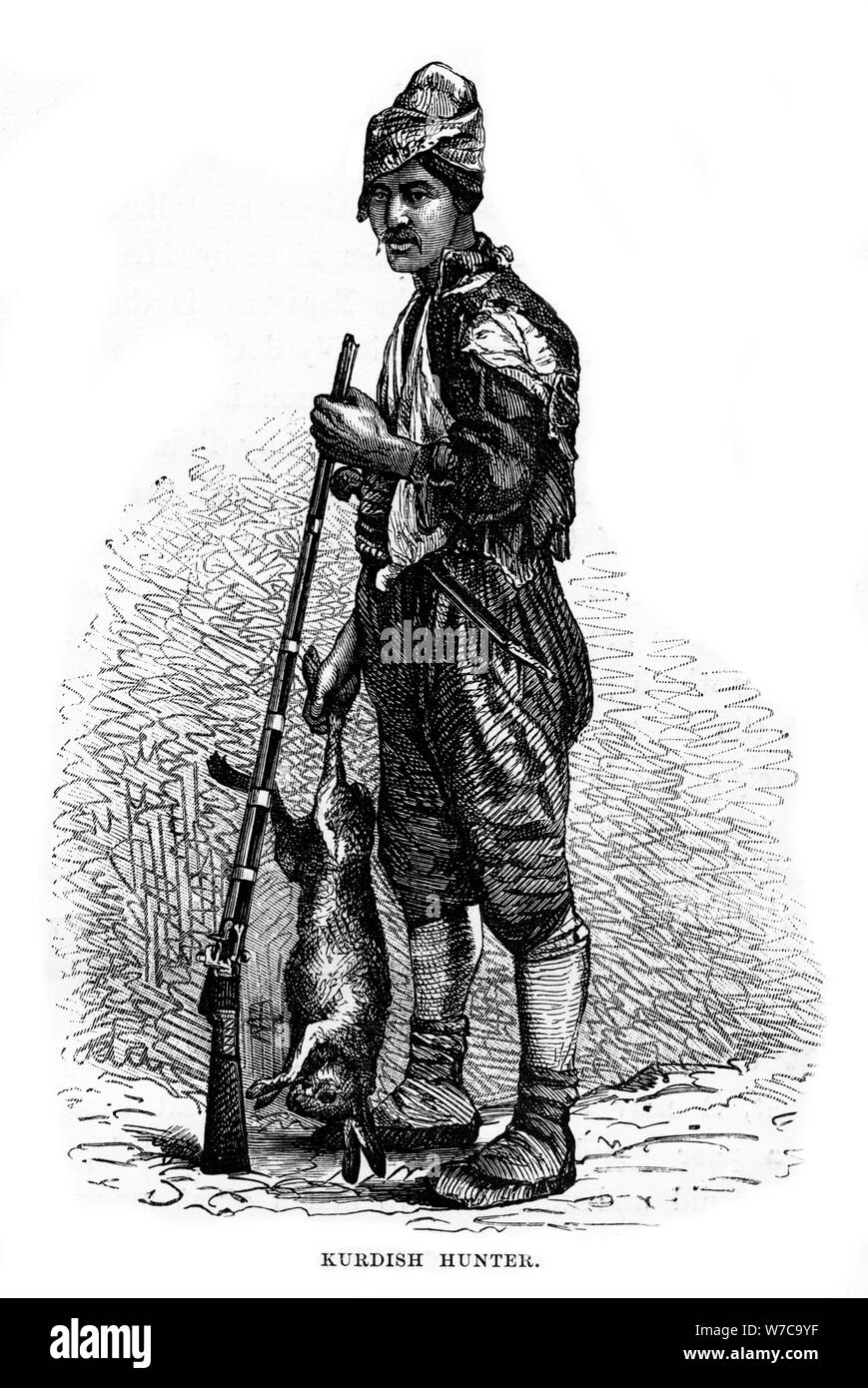 Il cacciatore curda, xix secolo. Artista: sconosciuto Foto Stock