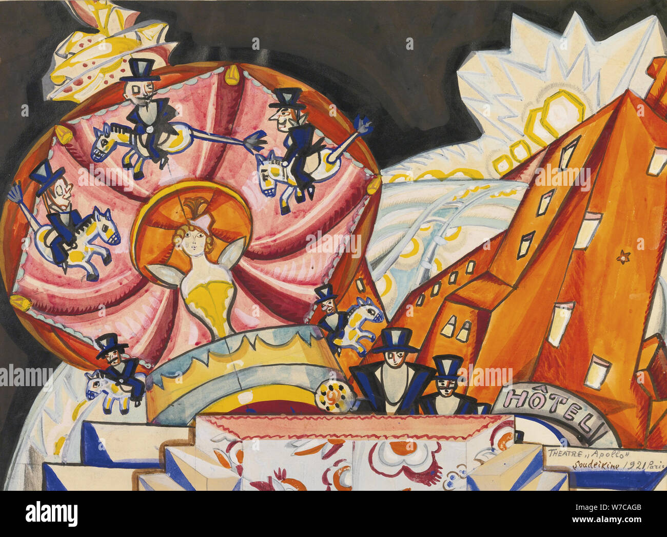 Le théâtre Apollo, Parigi, 1921. Artista: Sudeykin, Sergei Yurievich (1882-1946) Foto Stock