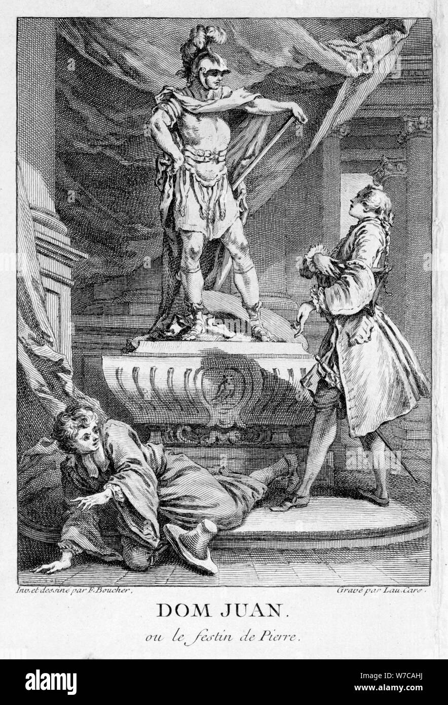 Scena di Don Juan ou Le Festin de Pierre, 1665 (XVIII secolo). Artista: Laurent vetture Foto Stock