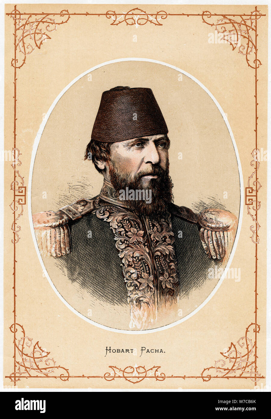 Hobart Pacha, inglese naval officer e consulente navale alla Turchia, c1880. Artista: Anon Foto Stock