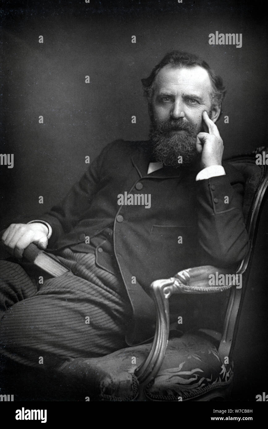 William Thomas Stead, inglese autore e giornalista, c1890. Artista: W&D Downey Foto Stock